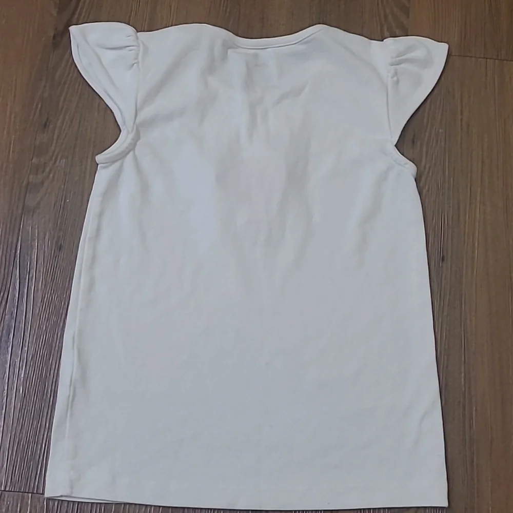 GYMBOREE B'gosh White Tee with Pink Flamingoused‎ good condition.